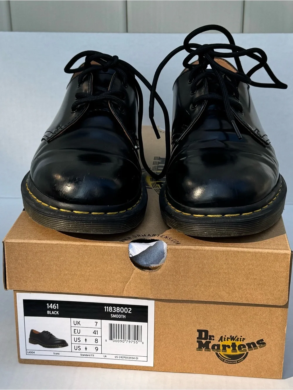 Dr. Martens 1461 Black Smooth Leather Oxford Shoes Men’s 8 Women’s 9